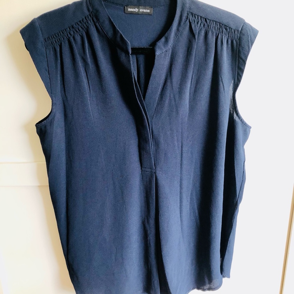 Navy Sleeveless Top
